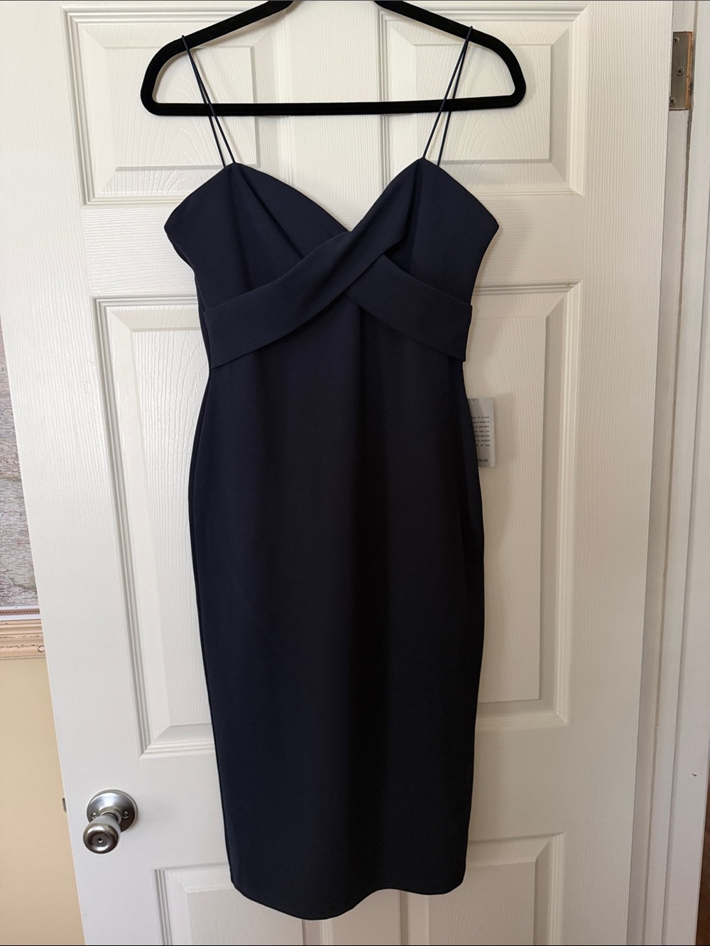 Love By Design Navy Crossover Bodice Midi Dress